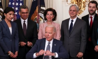 The Biden administration on Wednesday released a set of long-anticipated draft updates to the nation’s merger guidelines. President Joe Biden is pictured here on July 9.