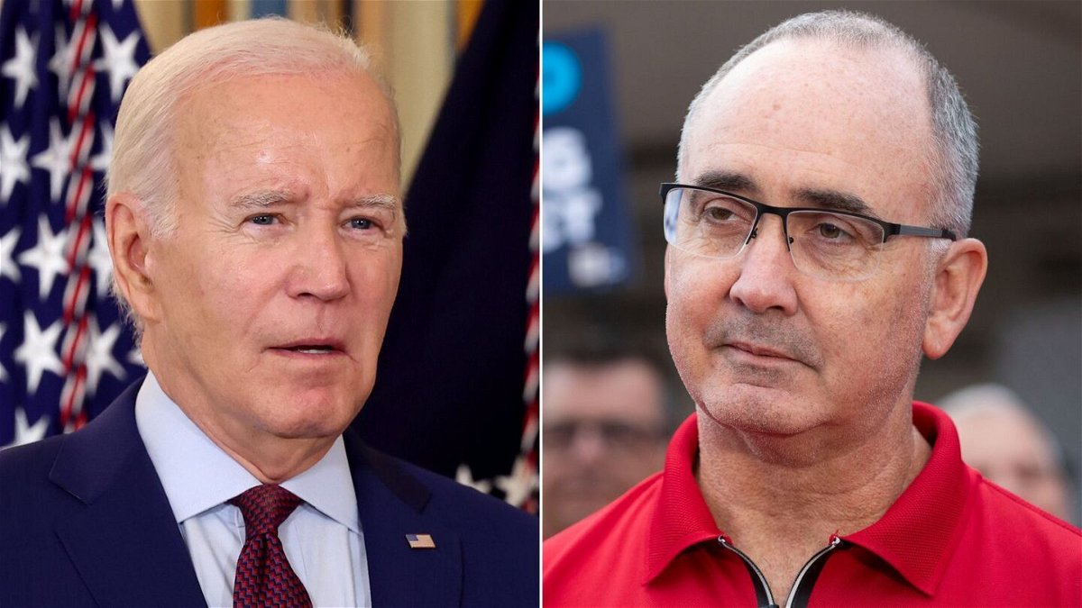 <i>Getty Images</i><br/>President Joe Biden and United Auto Workers president Shawn Fain.