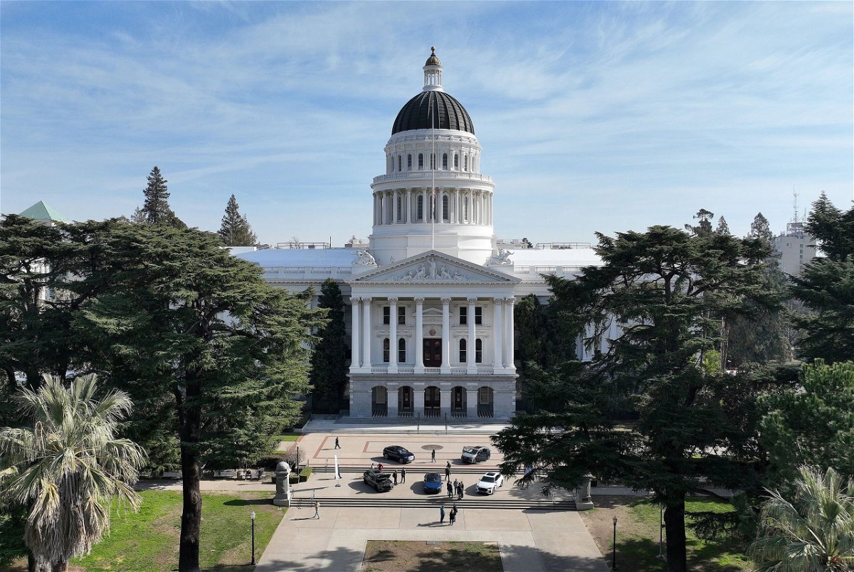 <i>Justin Sullivan/Getty Images</i><br/>An aerial view of the California State Capitol is seen here on February 1. California voters will have the chance to remove language barring same-sex marriage from their state’s constitution in 2024’s general election.