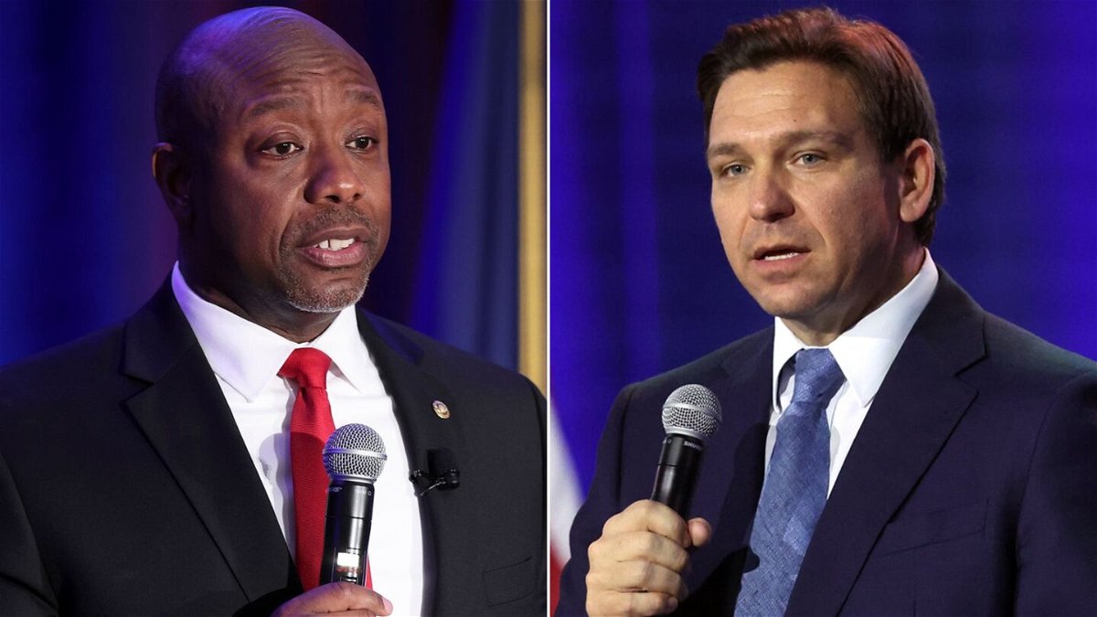 <i>Getty Images</i><br/>Sen. Tim Scott of South Carolina pushed back Thursday against Republican rival Ron DeSantis over his state’s new Black history curriculum.