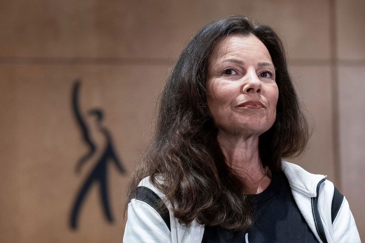 <i>Etienne Laurent/EPA-EFE/Shutterstock</i><br/>Fran Drescher is pictured at the Los Angeles press conference announcing the beginning of a SAG-AFTRA strike on July 13.