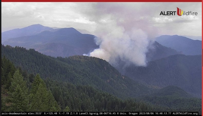 Early view of Salmon Fire from Dead Mountain