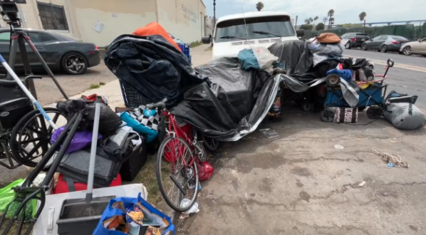<i>KGTV</i><br/>Most of the tents are gone on 16th Street and National Avenue. ABC 10News Anchor Aaron Dickens spoke to a woman who was the only one left on the block.