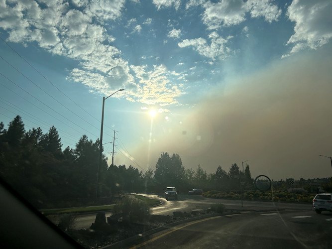 It appeared to many that a wall of smoke was surging into the Bend area late Sunday afternoon