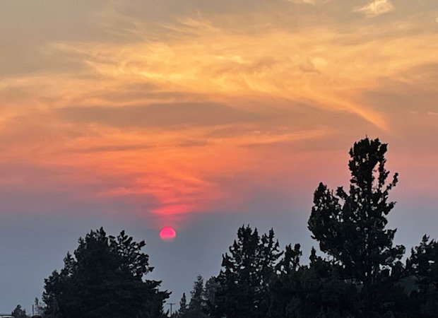 Central Oregon has had many smoky sunsets in recent weeks, such as this August 30 view in NE Bend