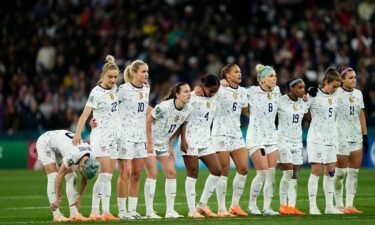 Megan Rapinoe is pictured here with her teammates after missing the penalty during the Women's World Cup football match between Sweden and USA in Melbourne