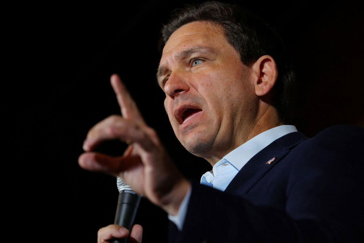 <i>Brian Snyder/Reuters</i><br/>Republican presidential candidate and Florida Governor Ron DeSantis speaks during a campaign stop in Manchester