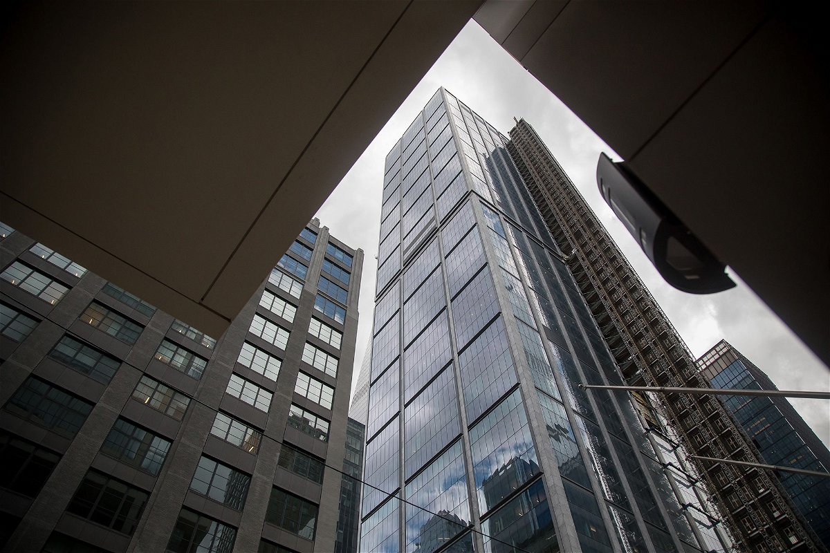 <i>Michael Nagle/Bloomberg/Getty Images</i><br/>BlackRock headquarters at 50 Hudson Yards in New York City is pictured here on May 1.