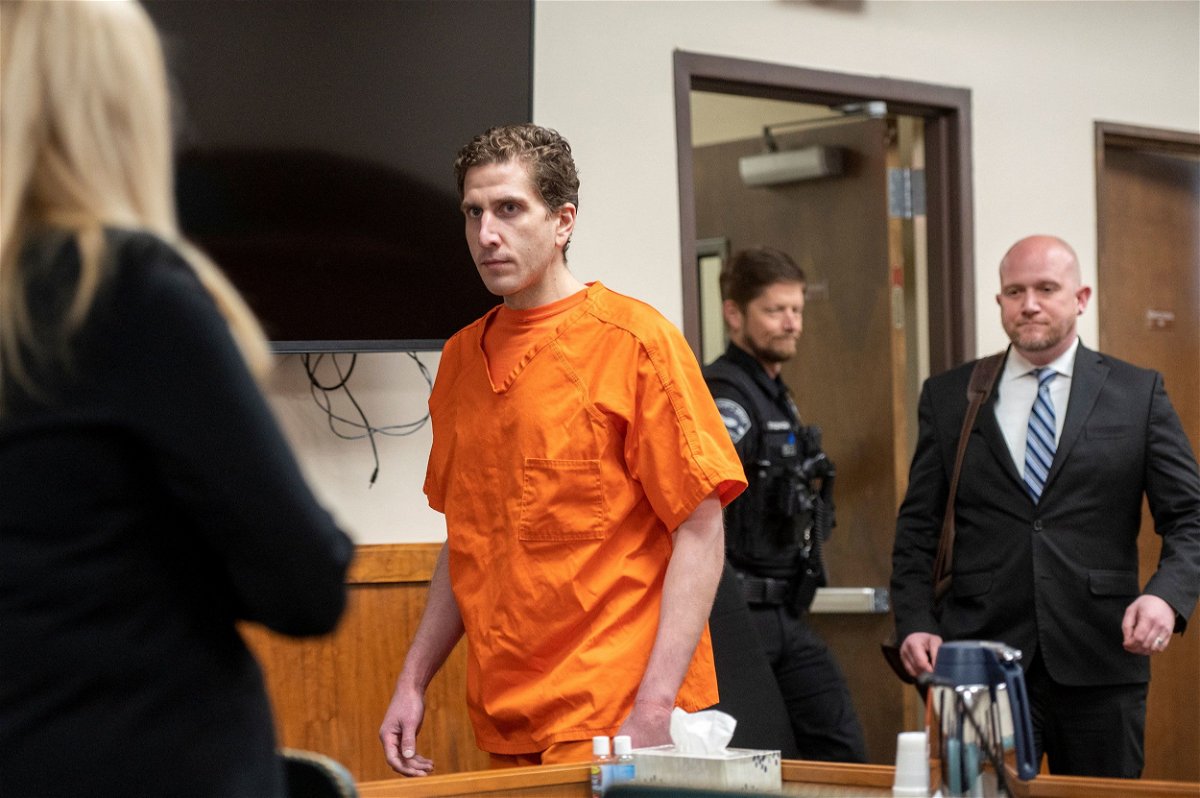 <i>Zach Wilkinson/Pool/Reuters</i><br/>Bryan Kohberger enters the courtroom for his arraignment hearing in Latah County District Court