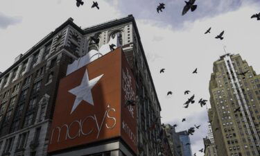 Macy’s is warning of a spike in customers who are failing to make credit card payments. Pictured is Macy's Herald Square store in New York City.