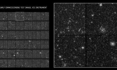 The Euclid space observatory's Near-Infrared Spectrometer and Photometer instrument captured a test image of stars and galaxies in infrared light.