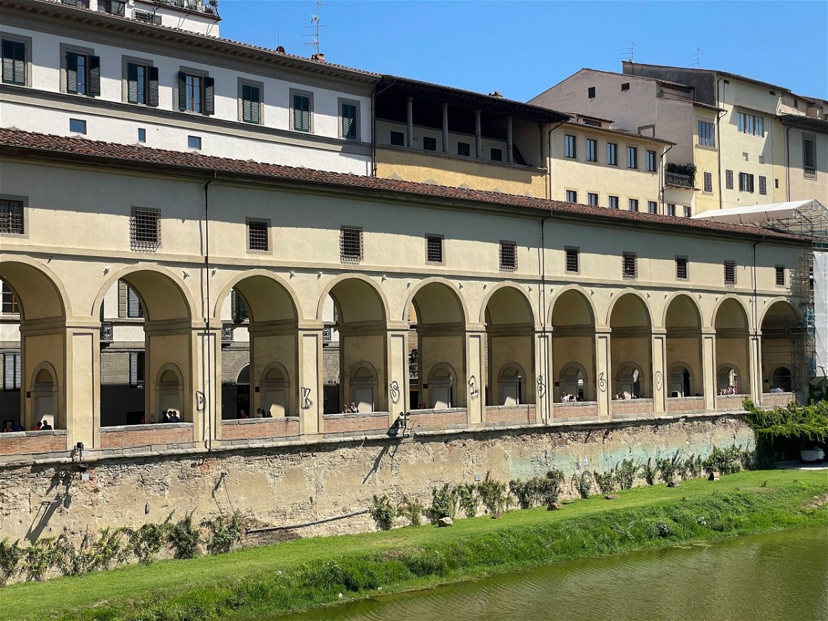 <i>Uffizi Galleries/AP</i><br/>The director of Florence's Uffizi Galleries has called for strong punishment for vandals who sprayed graffiti on historic architecture.