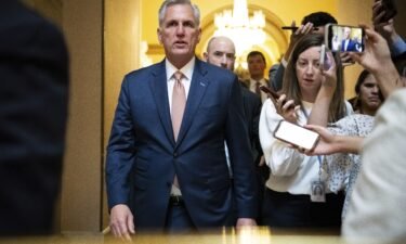 Speaker of the House Kevin McCarthy (R-CA) speaks to media at the US Capitol