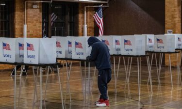 A resident casts his vote on November 3