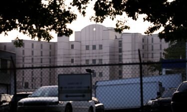 A detainee was killed and at least two others injured in a mass stabbing at the Fulton County Jail on August 31. The Fulton County Jail is seen here in Atlanta on August 24.