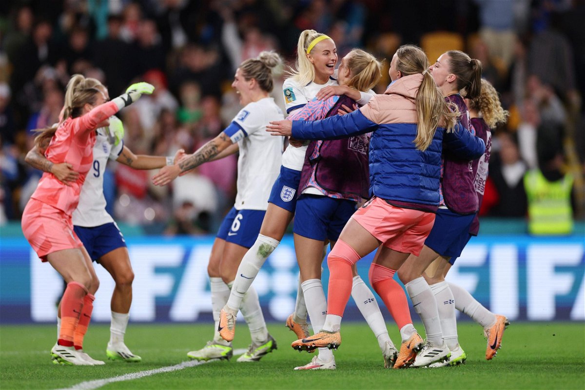 <i>Matt Roberts/FIFA/Getty Images</i><br/>England were reduced to 10 players after Lauren James was sent off.