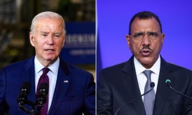President Joe Biden and Niger's President Mohamed Bazoum appear in this split image.