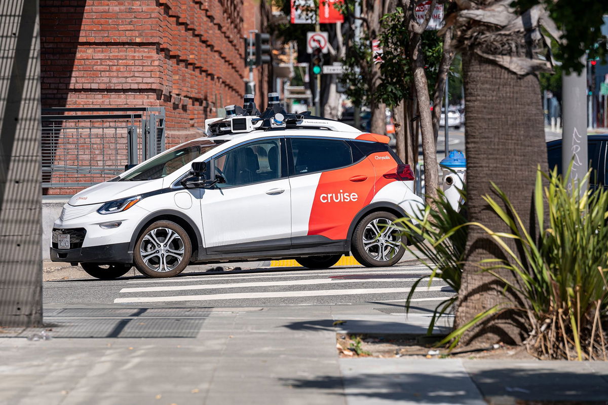 <i>David Paul Morris/Bloomberg/Getty Images</i><br/>A Cruise autonomous taxi is pictured here in San Francisco.