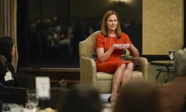 Supreme Court Associate Justice Amy Coney Barrett speaks during the Seventh Circuit Judicial Conference Monday
