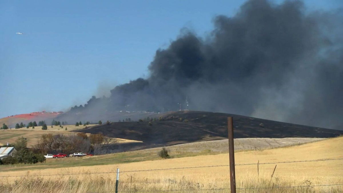 <i>KXLY</i><br/>Smoke rises near Medical Lake