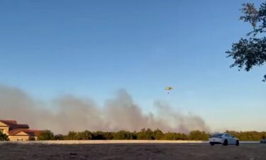 Plumes of smoke hover over an area in Cedar Park