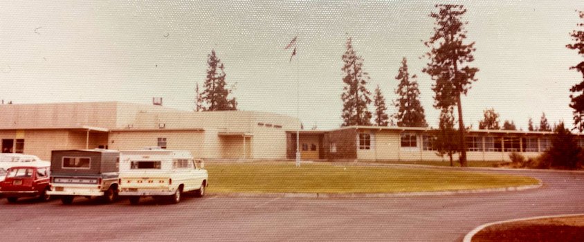 Entrance to Bear Creek Elementary School in the 1960s