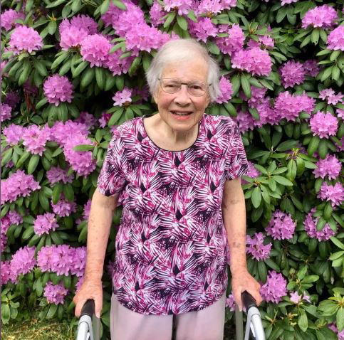 <i>Donna Bohanan/WLOS</i><br/>Gloria Stenger turned 100 years old on Sept. 4 and also celebrated rhododendrons planted at her home nearly 50 years ago.