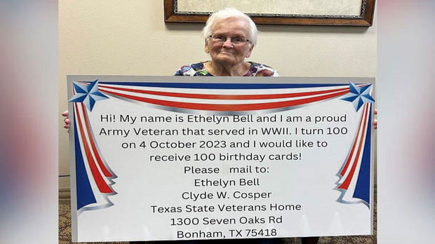 <i>Texas State Veterans Home/KTVT</i><br/>U.S. Army Veteran and Clyde W. Cosper Texas State Veterans Home resident Ethelyn Szad Bell