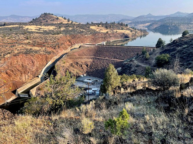 The Iron Gate Dam is seen in Hornbrook, Calif., Sept. 17, 2023. The dam is one of a series of four dams along the Klamath River which are part of the largest dam removal project in United States history