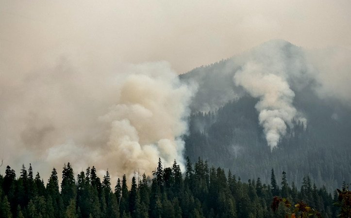 Lookout Fire saw increased activity, more smoke Friday due to higher temperatures, lower humidities; smoke columns form on Lookout Ridge