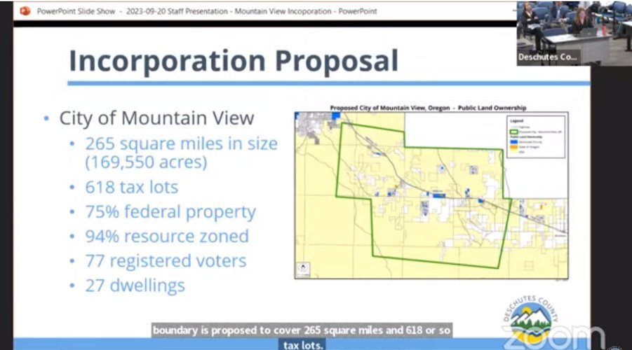 Proposed city of Mountain View was focus of Sept. 20 Deschutes County hearing