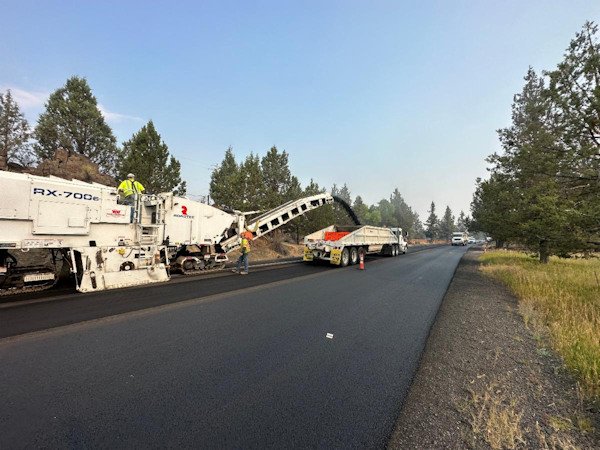 Pavement removal work on Old Bend-Redmond Highway