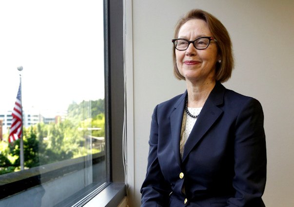 Oregon Attorney General Ellen Rosenblum poses for a photo at her office in Portland, Ore., July 13, 2016