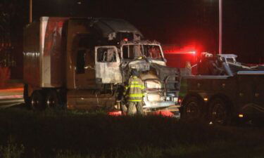 The driver of a semi had to make a narrow escape after the vehicle caught fire.