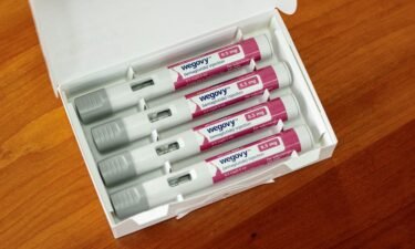 A selection of injector pens for the Wegovy weight loss drug are shown in this photo illustration in Chicago