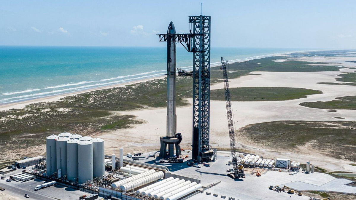 <i>From SpaceX</i><br/>SpaceX posted images and video of Starship on the launchpad.