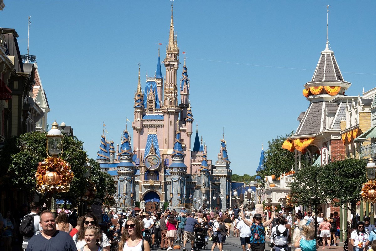 <i>Bryan R. Smith/AFP/Getty Images</i><br/>A 2022 file photo of iconic Cinderella Castle in the Magic Kingdom