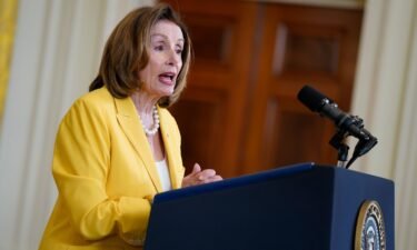 Former House Speaker Nancy Pelosi on September 13. defended her approach to the first impeachment of then-President Donald Trump in 2019. Pelosi is seen here on August 16 in Washington.