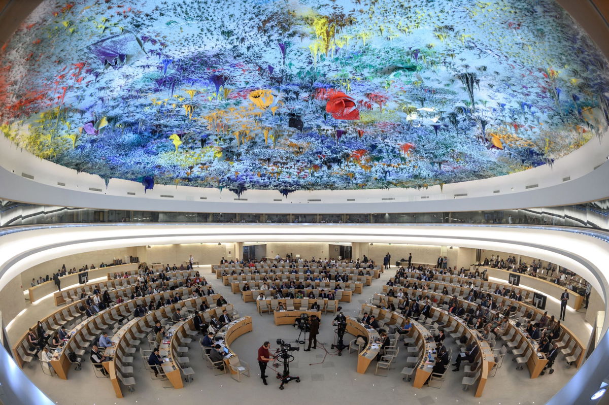 <i>Fabrice Coffrini/AFP/Getty Images</i><br/>A photo shows a general view on the opening day of the 50th session of the UN Human Rights Council