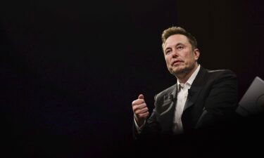 Elon Musk onstage during conference at Vivatech technology startups and innovation fair at the Porte de Versailles exhibition center in Paris