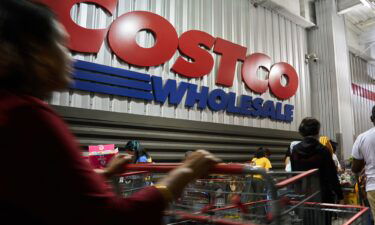 Shoppers outside a Costco store in the Queens borough of New York