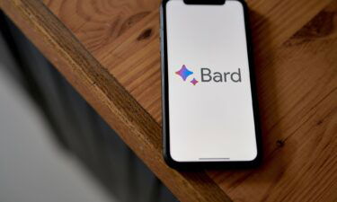 The Google Bard AI logo on a smartphone arranged in Germantown