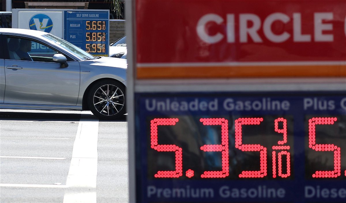 <i>Justin Sullivan/Getty Images</i><br/>Gas prices over $5.00 a gallon are displayed at a gas station on September 13
