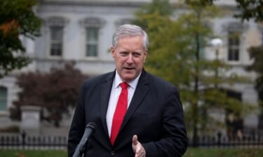 A federal judge on September 8 rejected former White House chief of staff Mark Meadows’ bid to move his Georgia criminal case to federal court. Meadows is seen here in October 2020 in Washington
