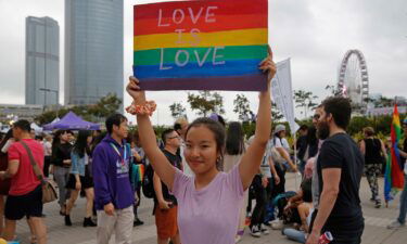 Participants attend the annual Pride Parade In Hong Kong on November 17