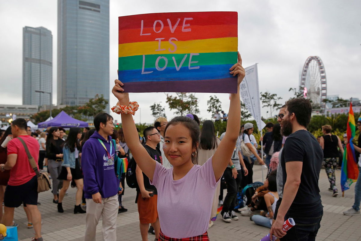 <i>Kin Cheung/AP</i><br/>Participants attend the annual Pride Parade In Hong Kong on November 17