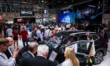 A Cyberster electric car by MG is seen here at the IAA Mobility show on September 6.