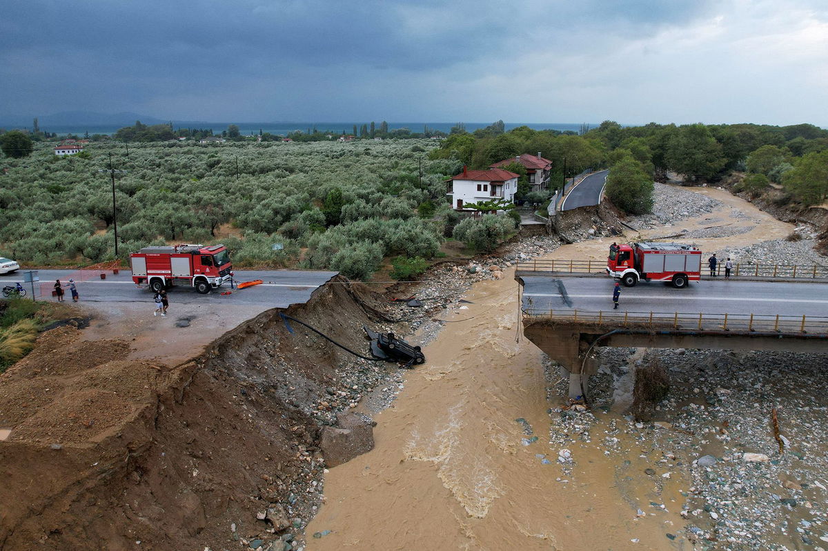 <i>Vaggelis Kousioras/AP</i><br/>Floodwaters submerged houses and farms in the village of Kastro