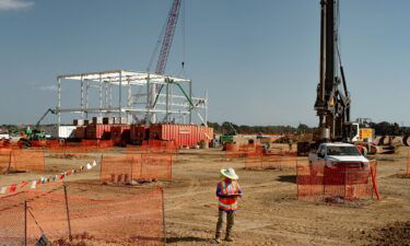 The Ford Motor Co. and SK Innovation Co. electric vehicle and battery manufacturing complex under construction near Stanton