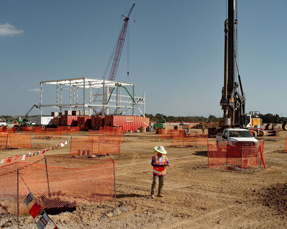 <i>Houston Cofield/Bloomberg/Getty Images</i><br/>The Ford Motor Co. and SK Innovation Co. electric vehicle and battery manufacturing complex under construction near Stanton